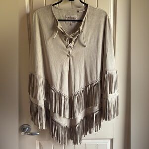 Ultrasuede Fringe Cape Powder River Outfitters brand, Ladies M